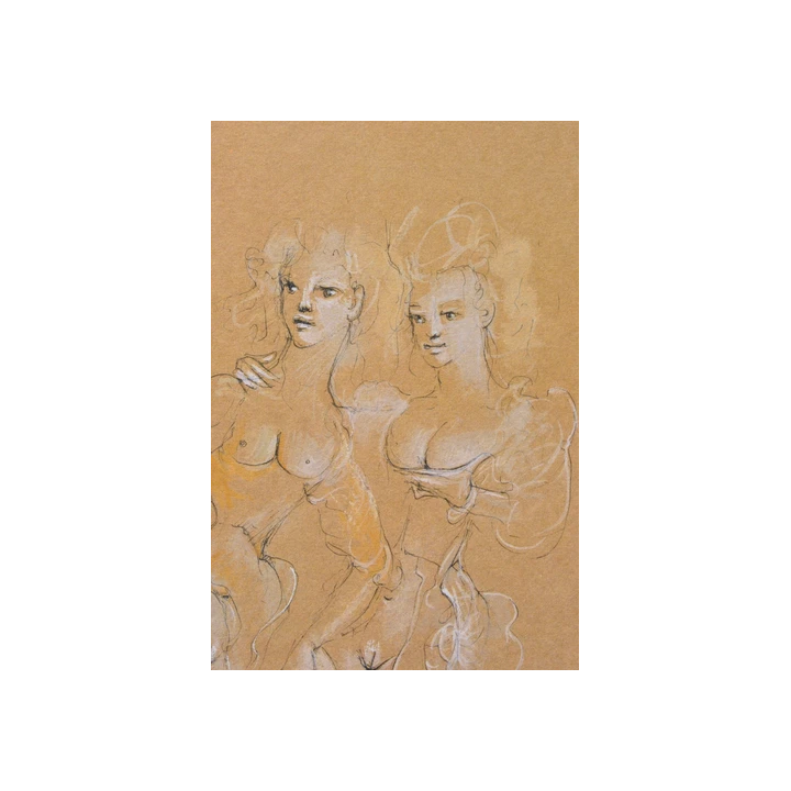 JANICK LEDERLE GRÈCE - FEMME ASSISE 1990 lithographie signée -