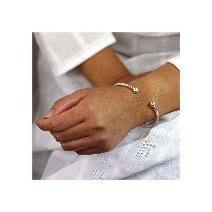 Bracelet rigide torsadé en Plaqué Or 18 carats - Diamètre 56 