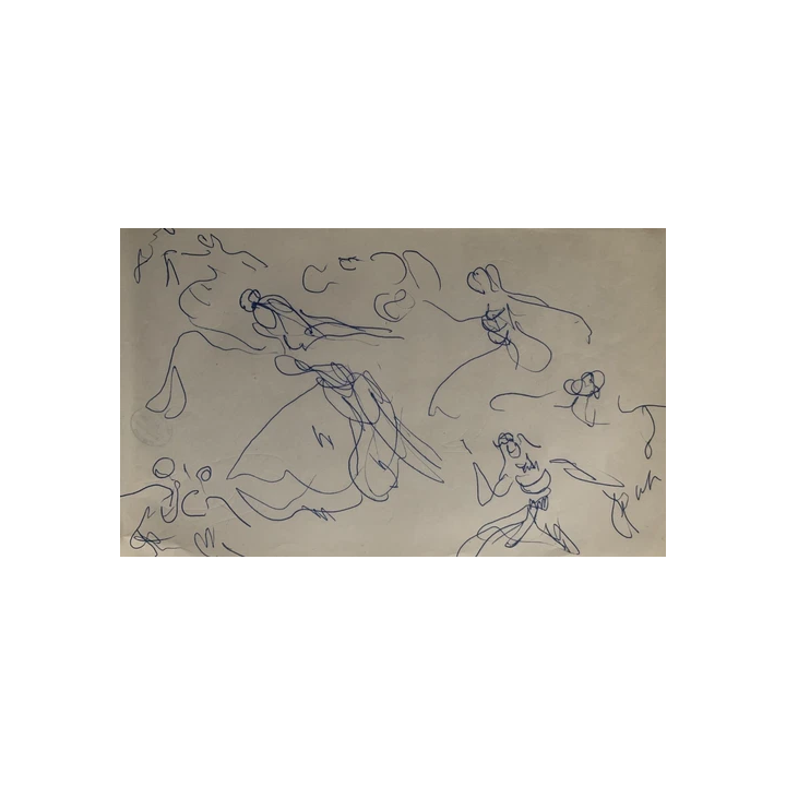 NOUVELLE ANNONCETrès Beau Dessin Abstrait Encre Sur Papier abst