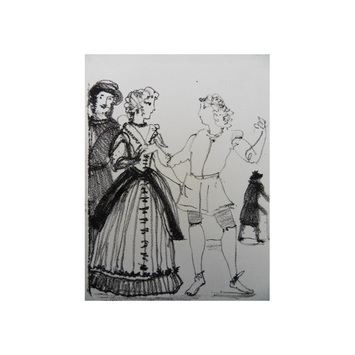 Mara TRAN LONG  Geisha et son chat chartreux LITHOGRAPHIE origin