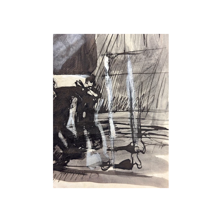 NOUVELLE ANNONCEDessin ancien Jean Terles portrait Homme prisonn