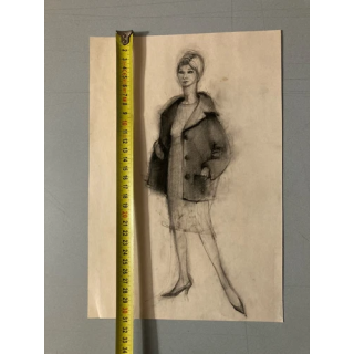 NOUVELLE ANNONCETrès Beau Dessin Encre Portrait Homme Barbe 196
