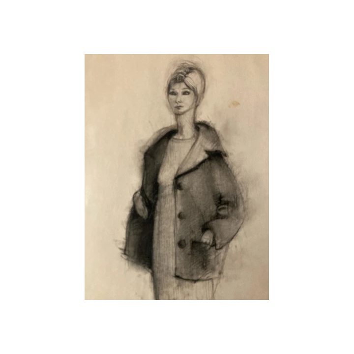 NOUVELLE ANNONCETrès Beau Dessin Encre Portrait Homme Barbe 196