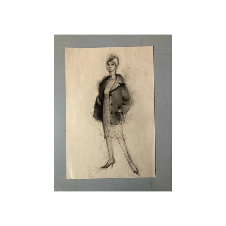 NOUVELLE ANNONCETrès Beau Dessin Encre Portrait Homme Barbe 196