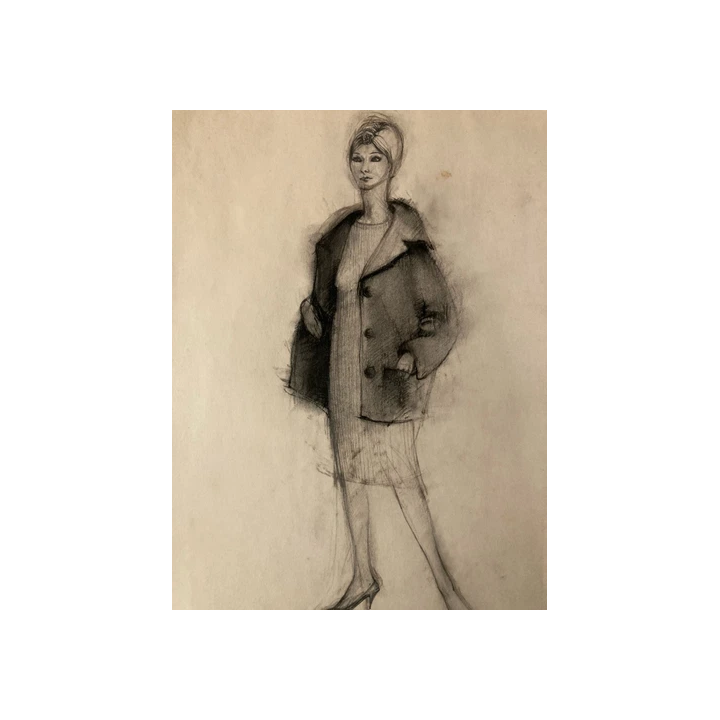 NOUVELLE ANNONCETrès Beau Dessin Encre Portrait Homme Barbe 196