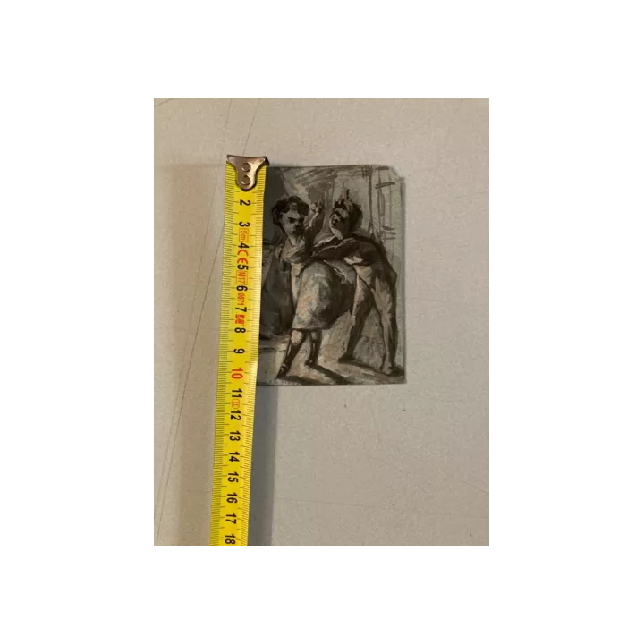 NOUVELLE ANNONCEBelle Peinture Huile Carton Portrait Barbe Expre