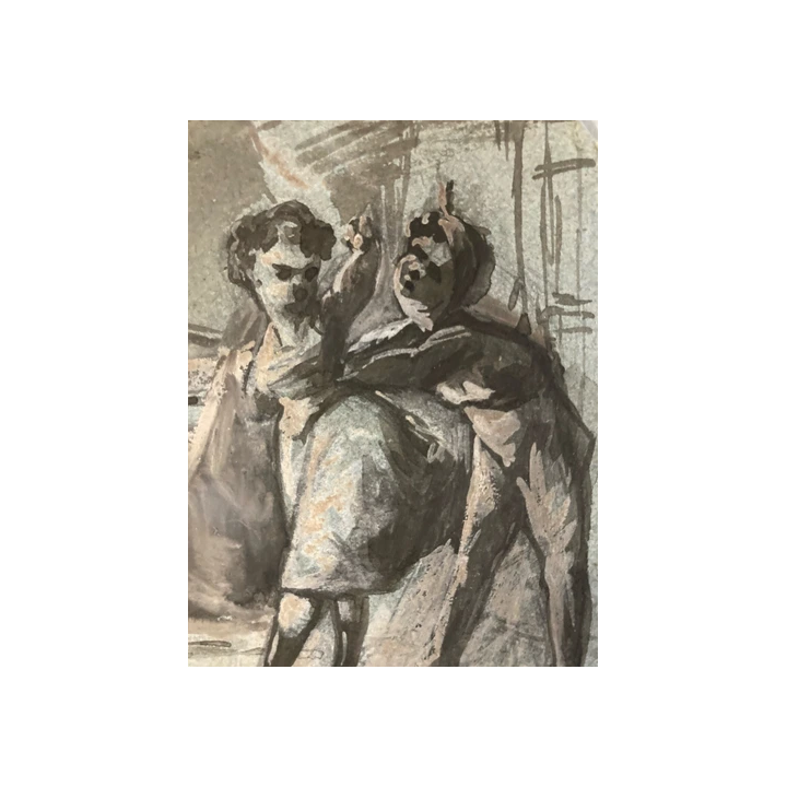 NOUVELLE ANNONCEBelle Peinture Huile Carton Portrait Barbe Expre