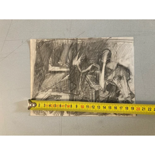 NOUVELLE ANNONCEBeau Dessin Crayon Papier XIXe Arbre Village Art