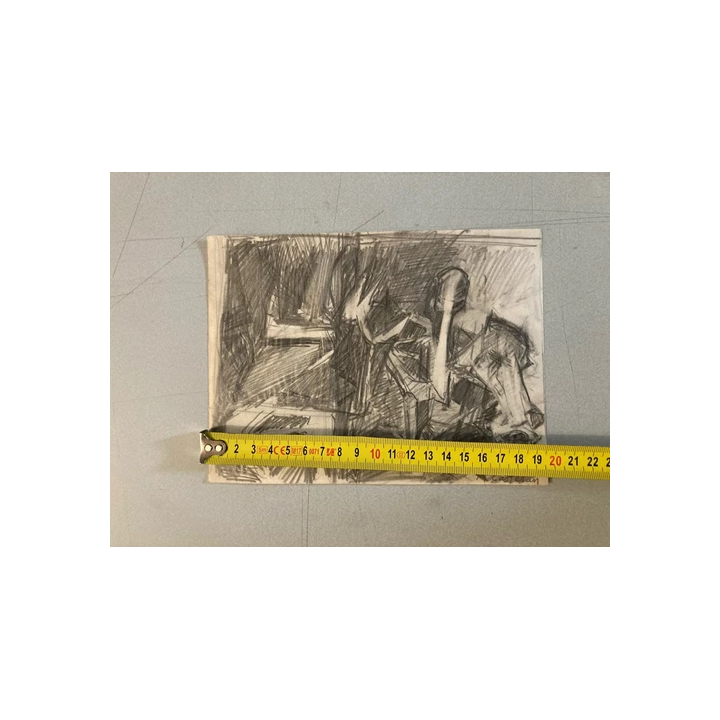 NOUVELLE ANNONCEBeau Dessin Crayon Papier XIXe Arbre Village Art