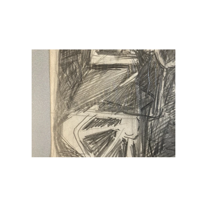 NOUVELLE ANNONCEBeau Dessin Crayon Papier XIXe Arbre Village Art
