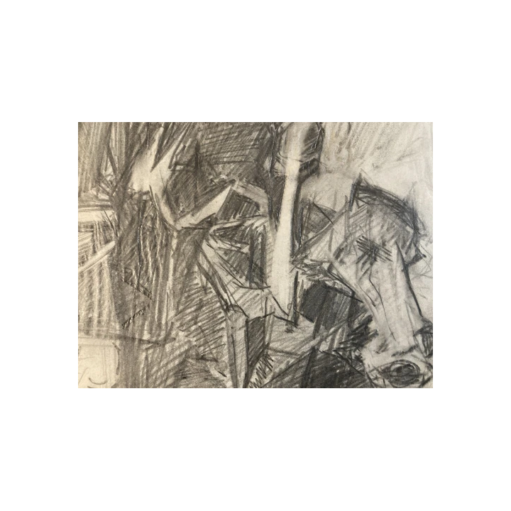 NOUVELLE ANNONCEBeau Dessin Crayon Papier XIXe Arbre Village Art