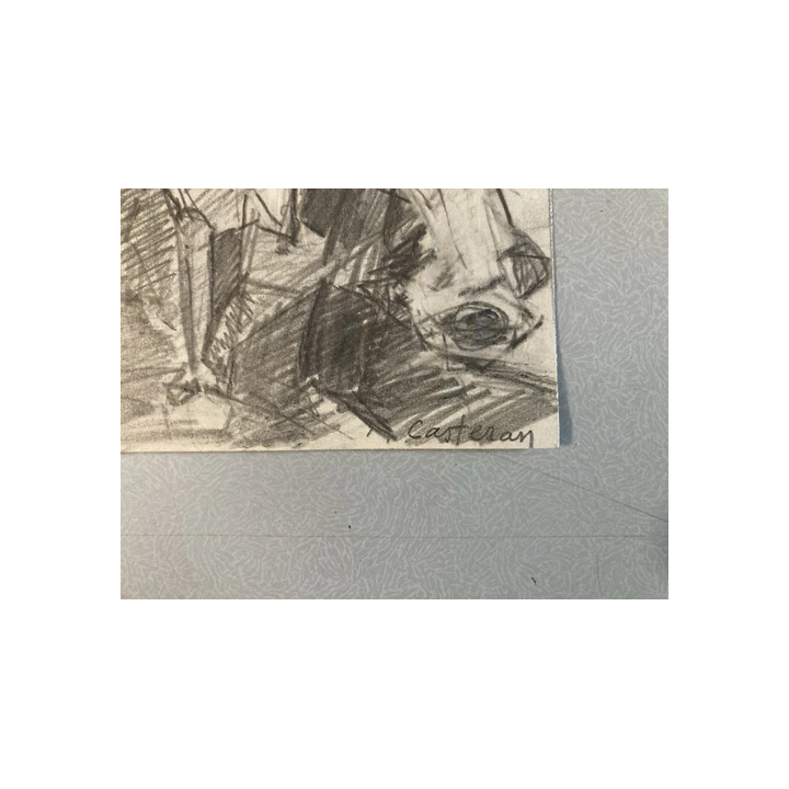NOUVELLE ANNONCEBeau Dessin Crayon Papier XIXe Arbre Village Art