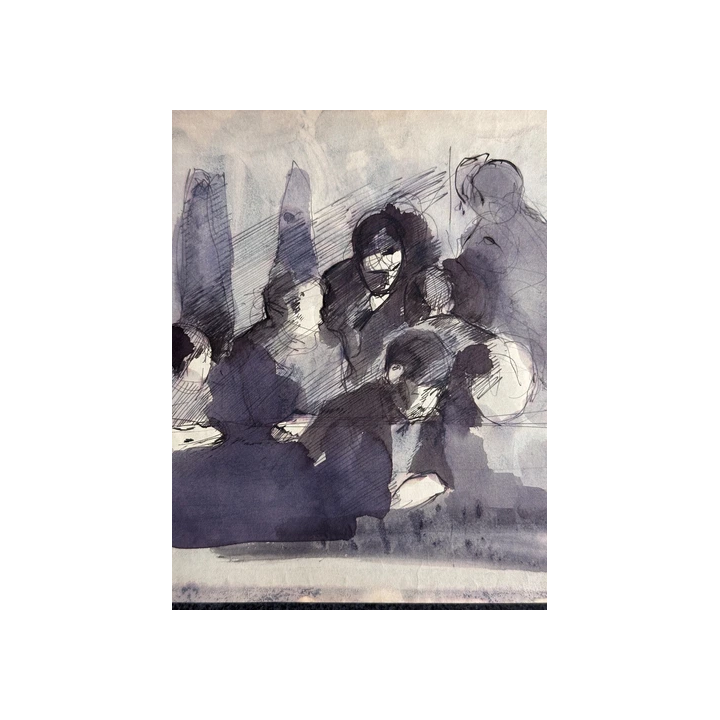 NOUVELLE ANNONCEBeau Dessin Portrait Enfant Garçon Fauteuil Sur