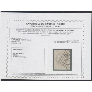 NOUVELLE ANNONCEFR1 Timbre France n49 -1870 Oblitéré signé co
