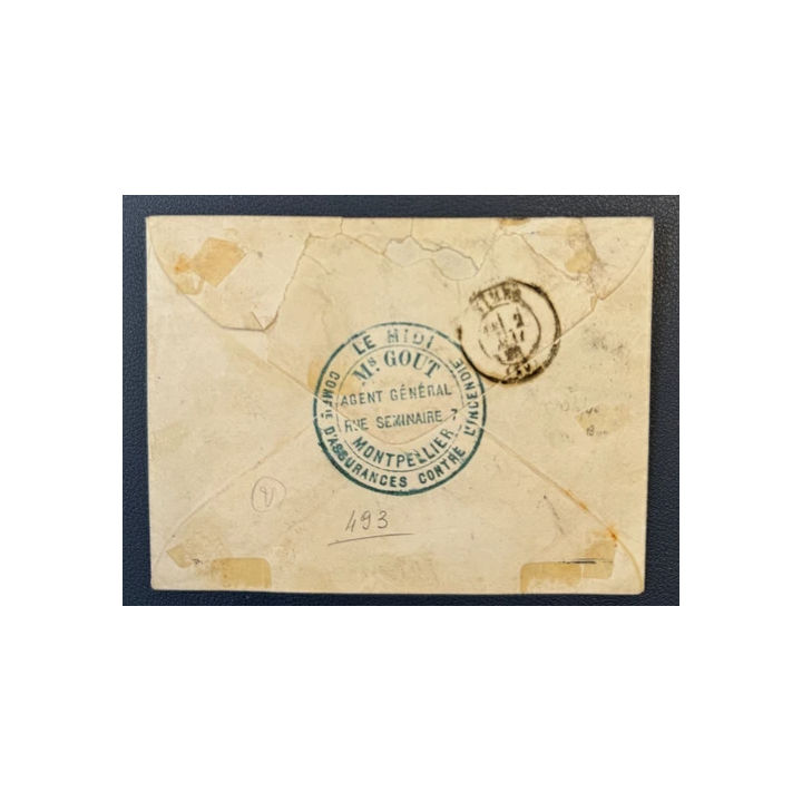 NOUVELLE ANNONCENAPOLEON YT 13  YT 14 x 2 Affr 50c sur Lettre de