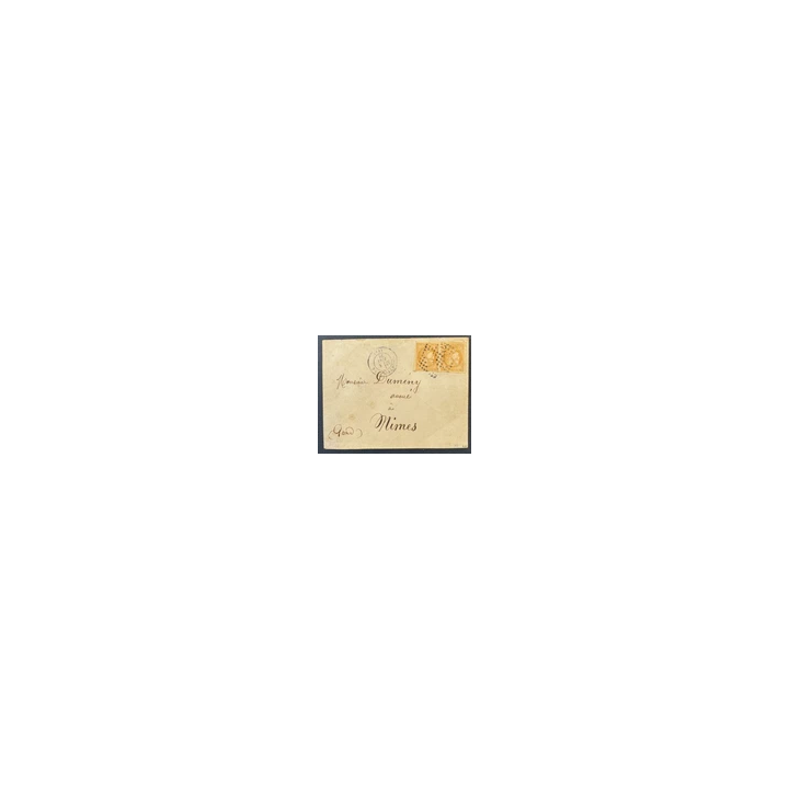 NOUVELLE ANNONCENAPOLEON YT 13  YT 14 x 2 Affr 50c sur Lettre de